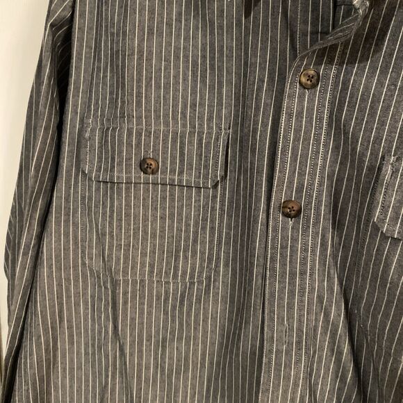 Duluth Trading Co. Men’s Shirt Size Large Front Button Coolmax Vertical Stripes - Picture 4 of 12